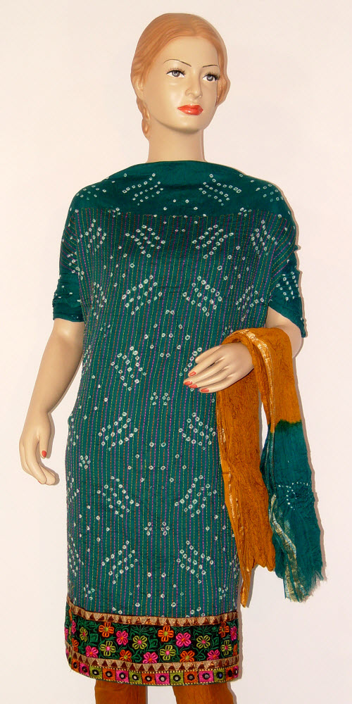 Designer Cotton Bandhani Suit Un-stitched 10226
