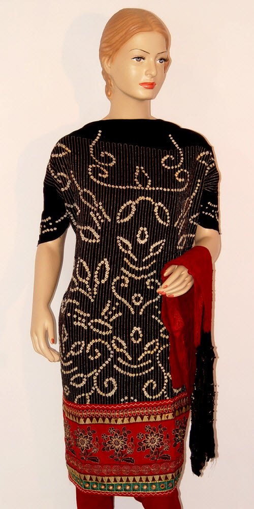 Designer Cotton Bandhani Suit Un-stitched 10227