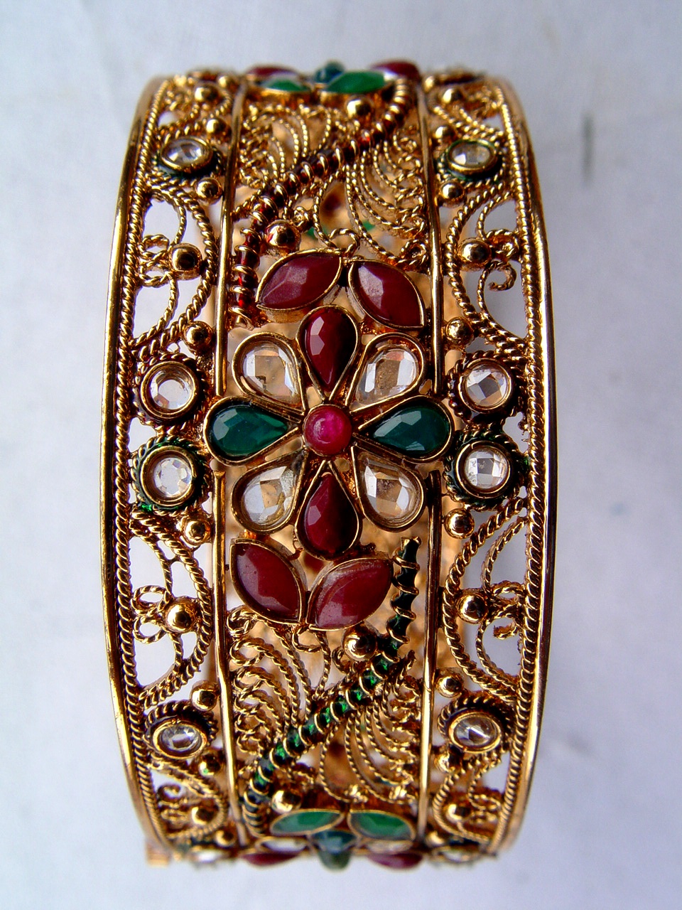 Gold Plated Bangle (Kundan/Meena) 10317