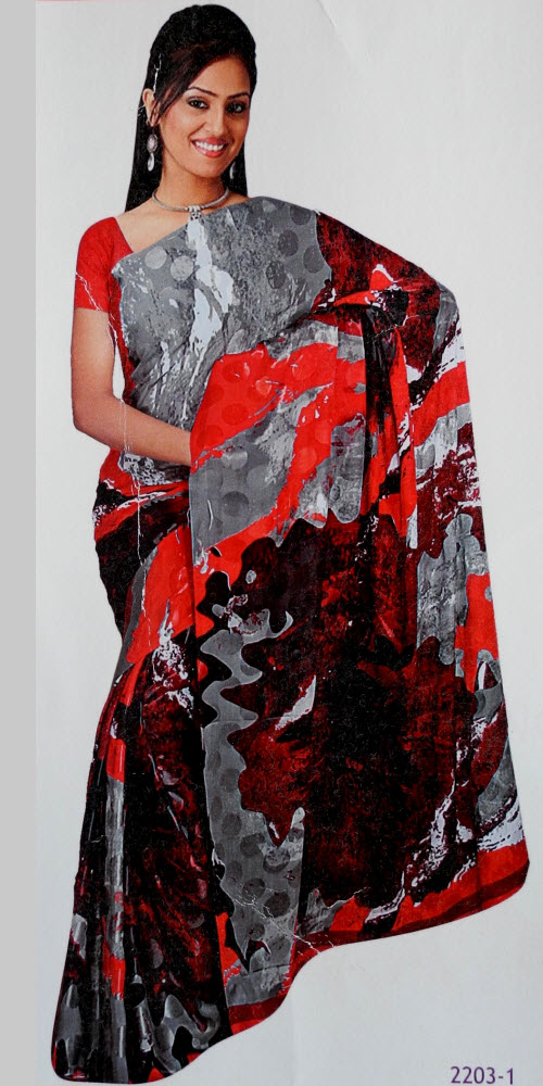 Art Crepe Silk Printed Designer Saree 11405