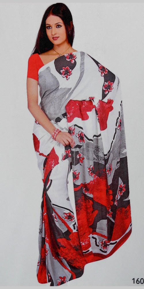 Art Crepe Silk Printed Designer Saree 11407