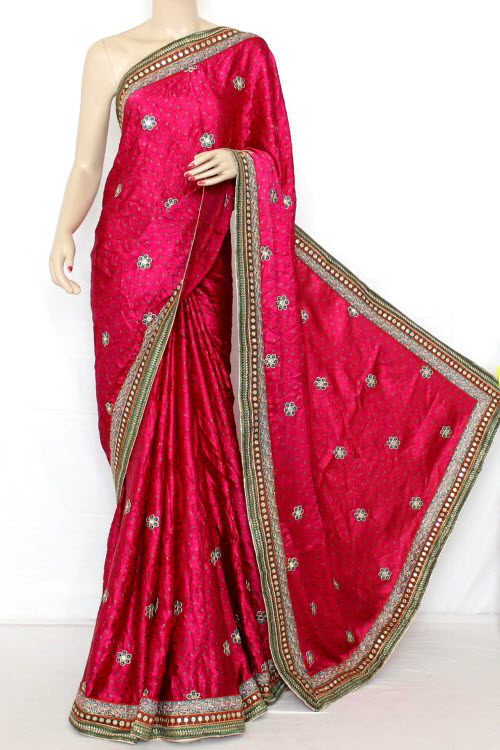 Exclusive Bandhani Style (Tie-n-Die) Satin Saree (With Blouse ) 12607