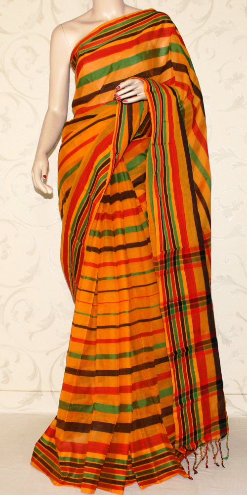Multicolour Handloom Cotton Saree (with Blouse) 13190