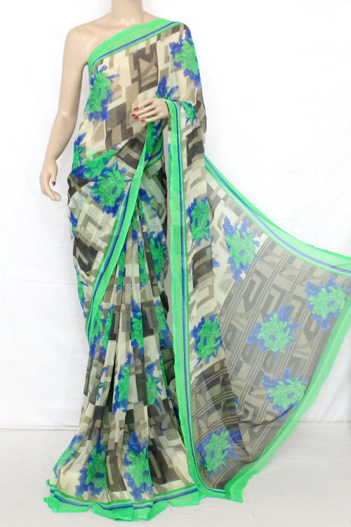 Printed Dx Quality Sweet Chiffon Saree (With Blouse) 13282
