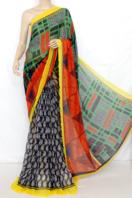 Printed Dx Quality Sweet Chiffon Saree (With Blouse) 13288