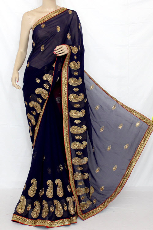 Exclusive Embroidered Saree (With Blouse) 13290