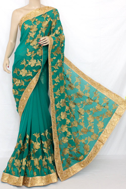 Exclusive Embroidered Saree (With Blouse) 13291
