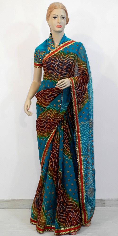 Buy PRIYASAREEJPR Woven Bandhani Art Silk Multicolor Sarees Online @ Best  Price In India | Flipkart.com